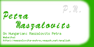 petra maszalovits business card